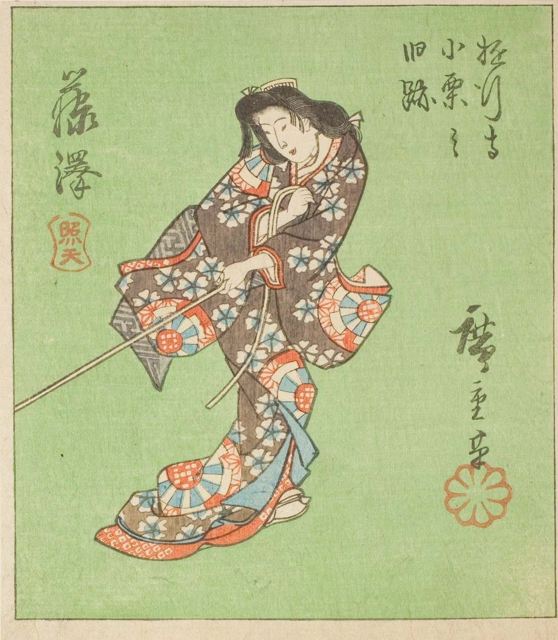 Fujisawa, seção da folha no. 2 da série "Fotos recortadas do Tokaido (Tokaido harimaze zue)" de Utagawa Hiroshige