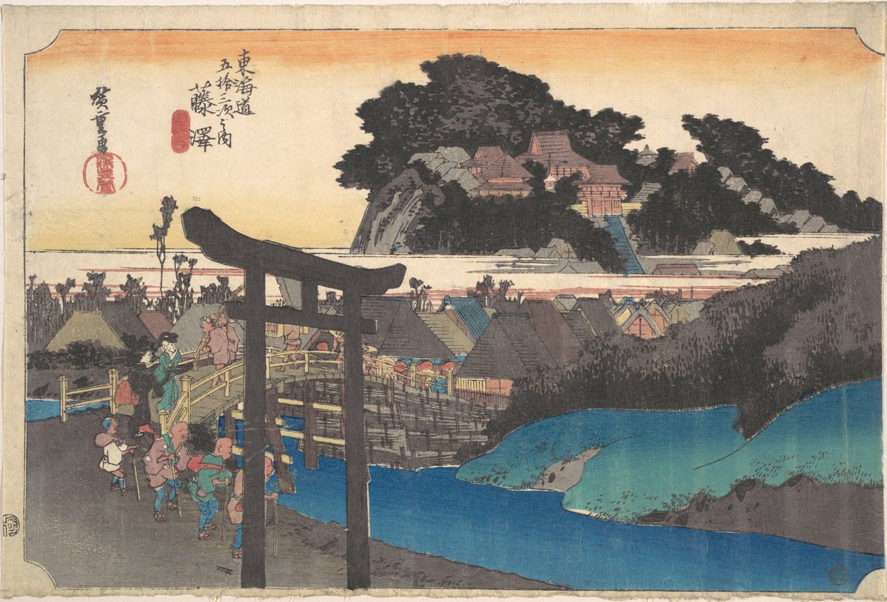 Fujiwara; Yugyoji de Utagawa Hiroshige