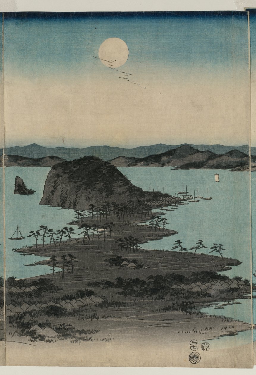 Lua Cheia em Kanazawa, Musashi de Utagawa Hiroshige