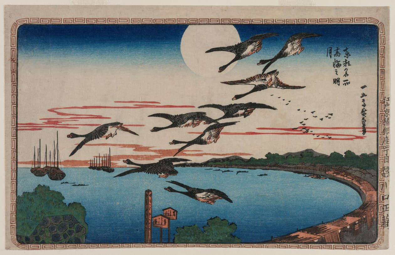 Lua Cheia sobre Takanawa, da série Lugares Famosos na Capital Oriental de Utagawa Hiroshige