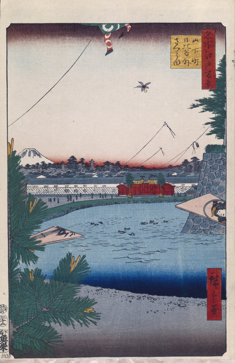 Hibiya e Soto-Sakurada de Yamashita-cho Cem vistas famosas de Edo, 1856-1858 de Utagawa Hiroshige