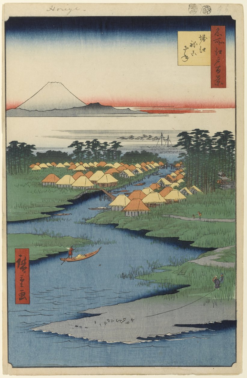 Horie e Nekozane, No.96 de cem vistas famosas de Edo, 1856 (impressão xilogravura) de Utagawa Hiroshige