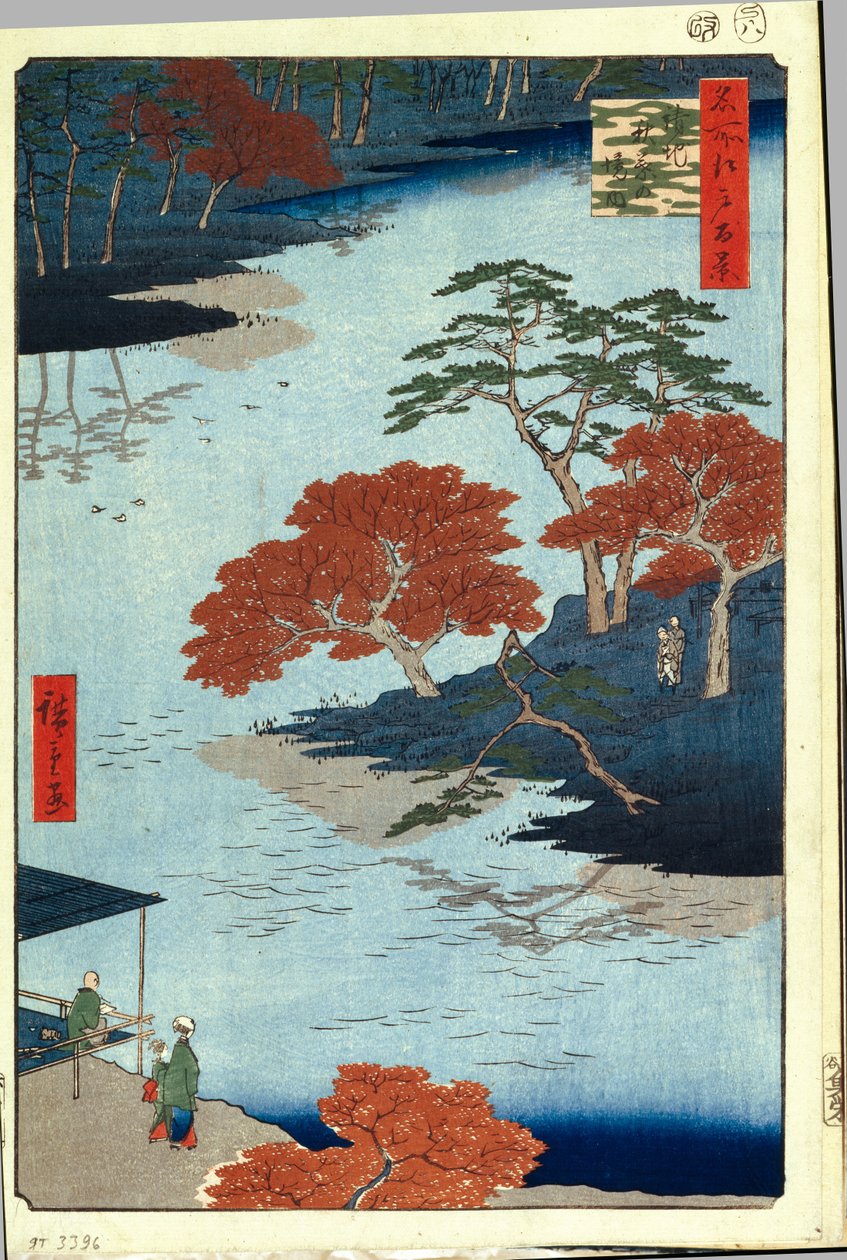 Dentro do Santuário Akiba em Ukeji. Cem vistas famosas de Edo, c. 1858 de Utagawa Hiroshige