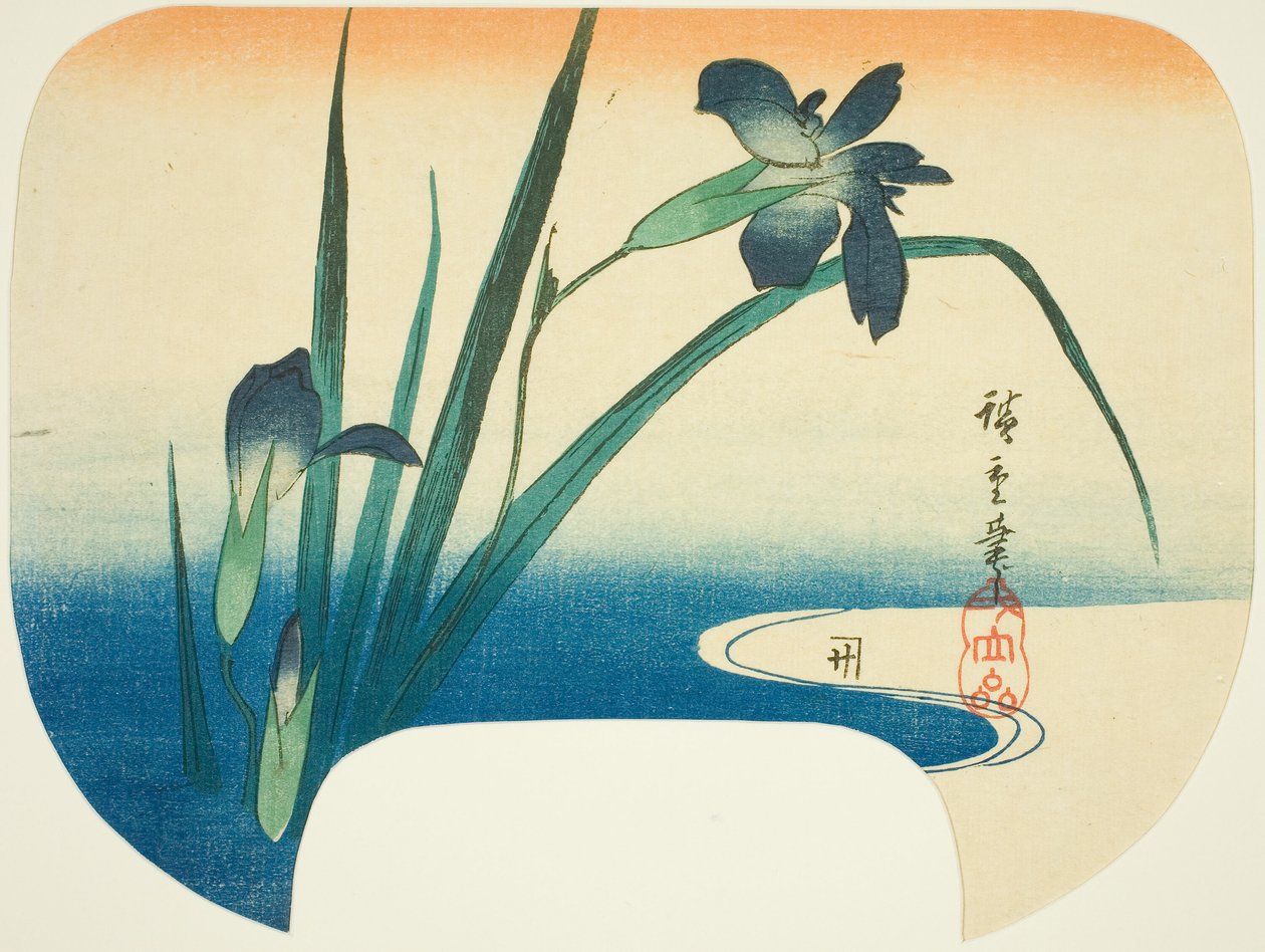 Íris e fluxo de Utagawa Hiroshige