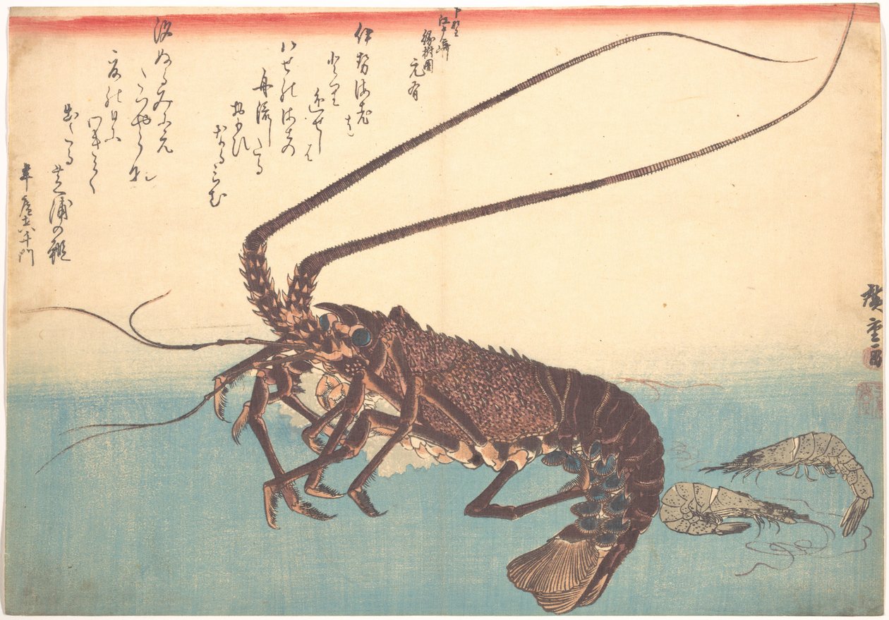 Ise-ebi e Shiba-ebi, da série Uozukushi (Todas as variedades de peixe) de Utagawa Hiroshige