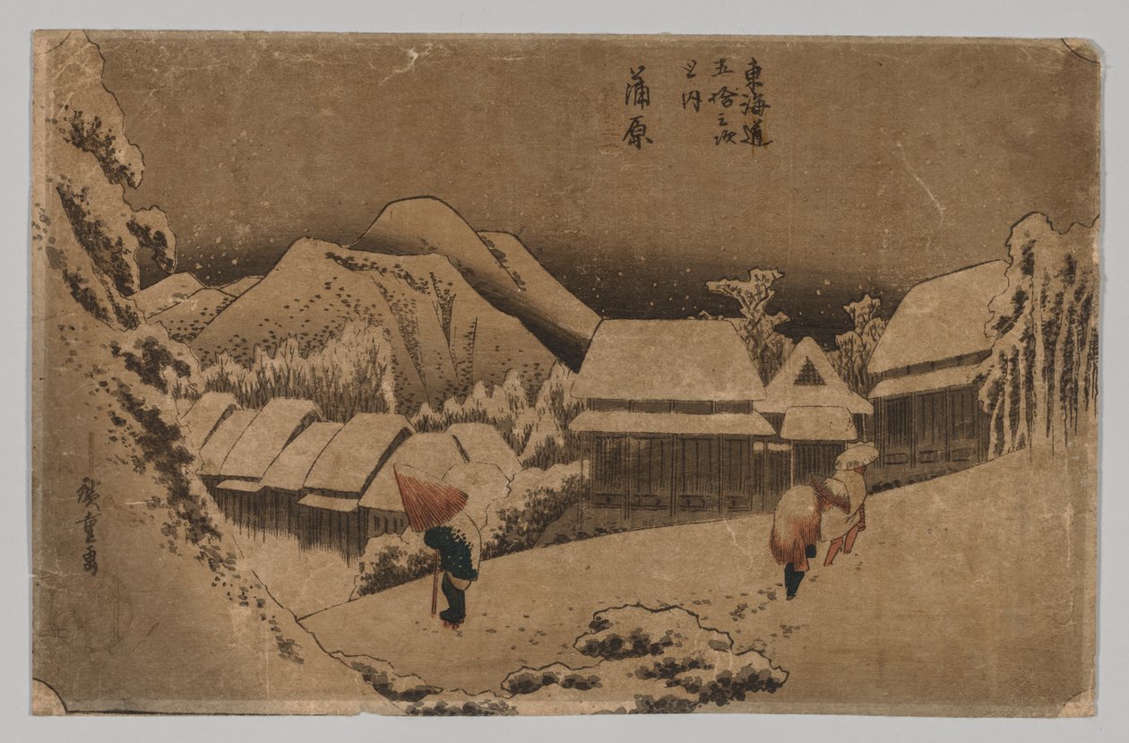 Kambara: Neve ao anoitecer de Utagawa Hiroshige