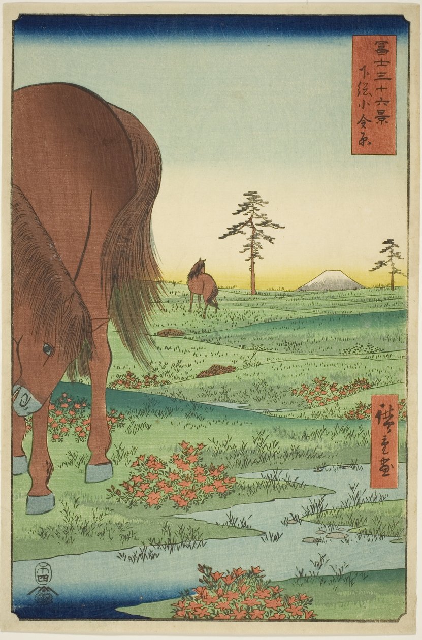 Ogane P fine membro Gesasa P Rovinse (Shimosa Koganehara), da série Te `` Mr. Tyrty x Views Of mount Fuji (Fuji Usaju Rokukatsu) 