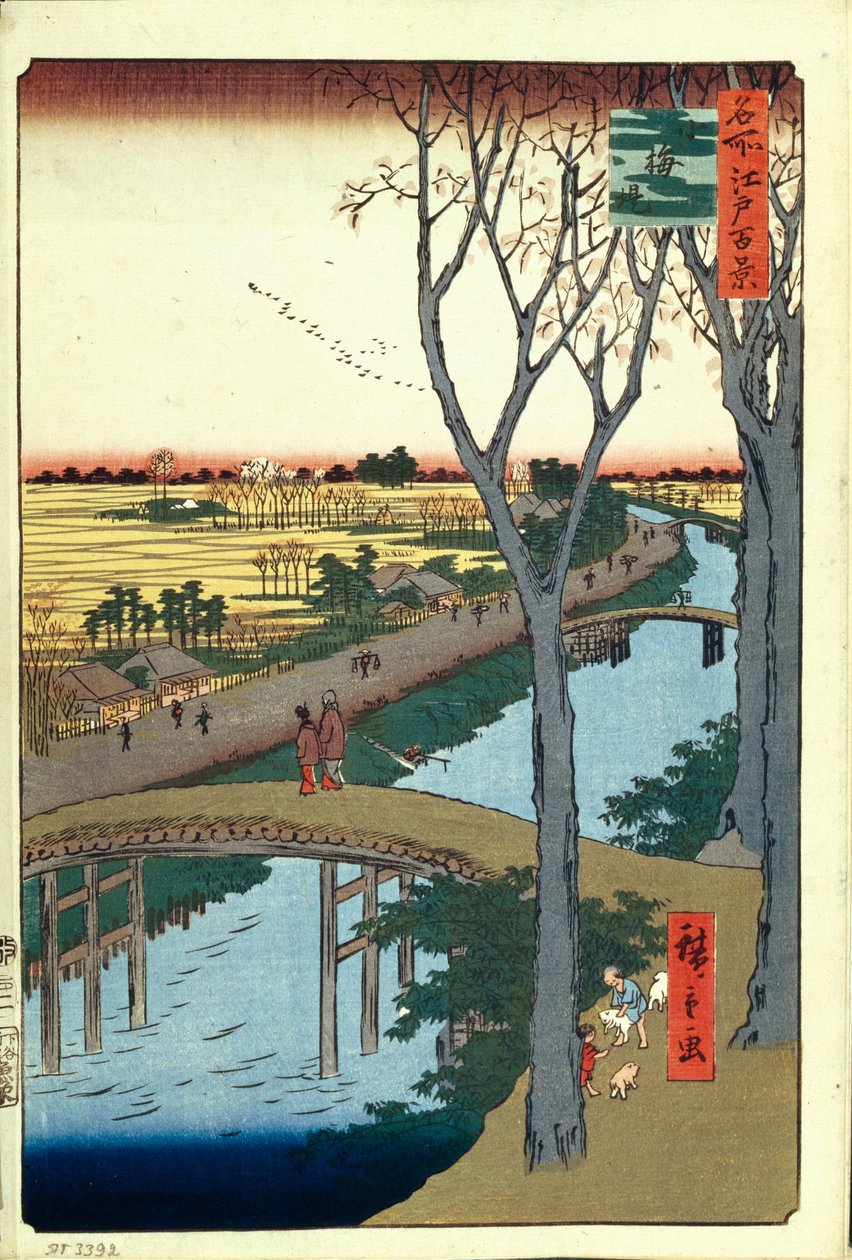 Aterro de Koume Cem vistas famosas de Edo, 1856-1858 de Utagawa Hiroshige