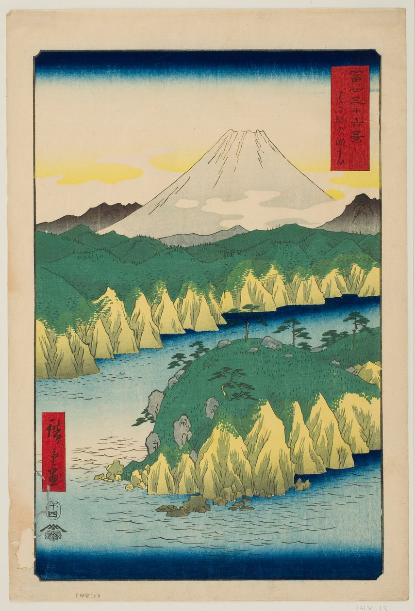 Lago em Hakone, da série «Trinta e seis vistas do Monte Fuji» de Utagawa Hiroshige