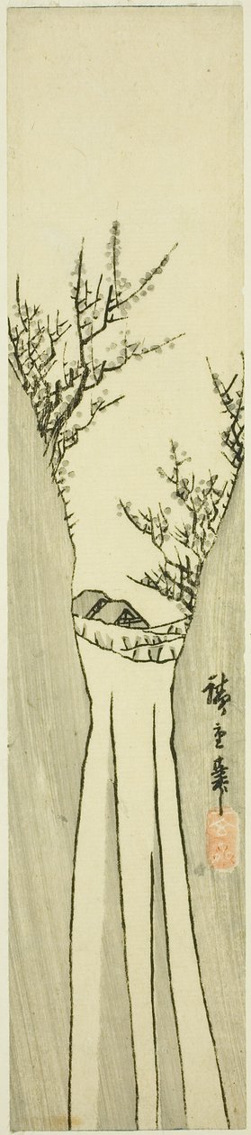Paisagem com cachoeira de Utagawa Hiroshige
