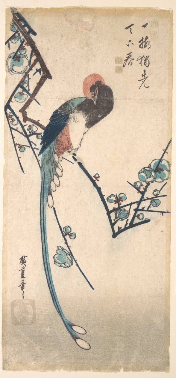 Pássaro de Cauda Longa de Utagawa Hiroshige