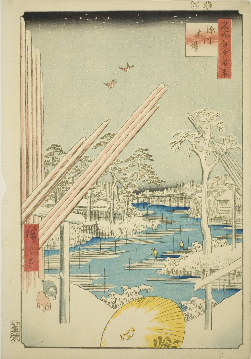 Um Bella rds em Fukagawa (Fukagawa Kiba), da série `` Ridge dre d fa net s view ws of Edo (One Famous Views of Edo)