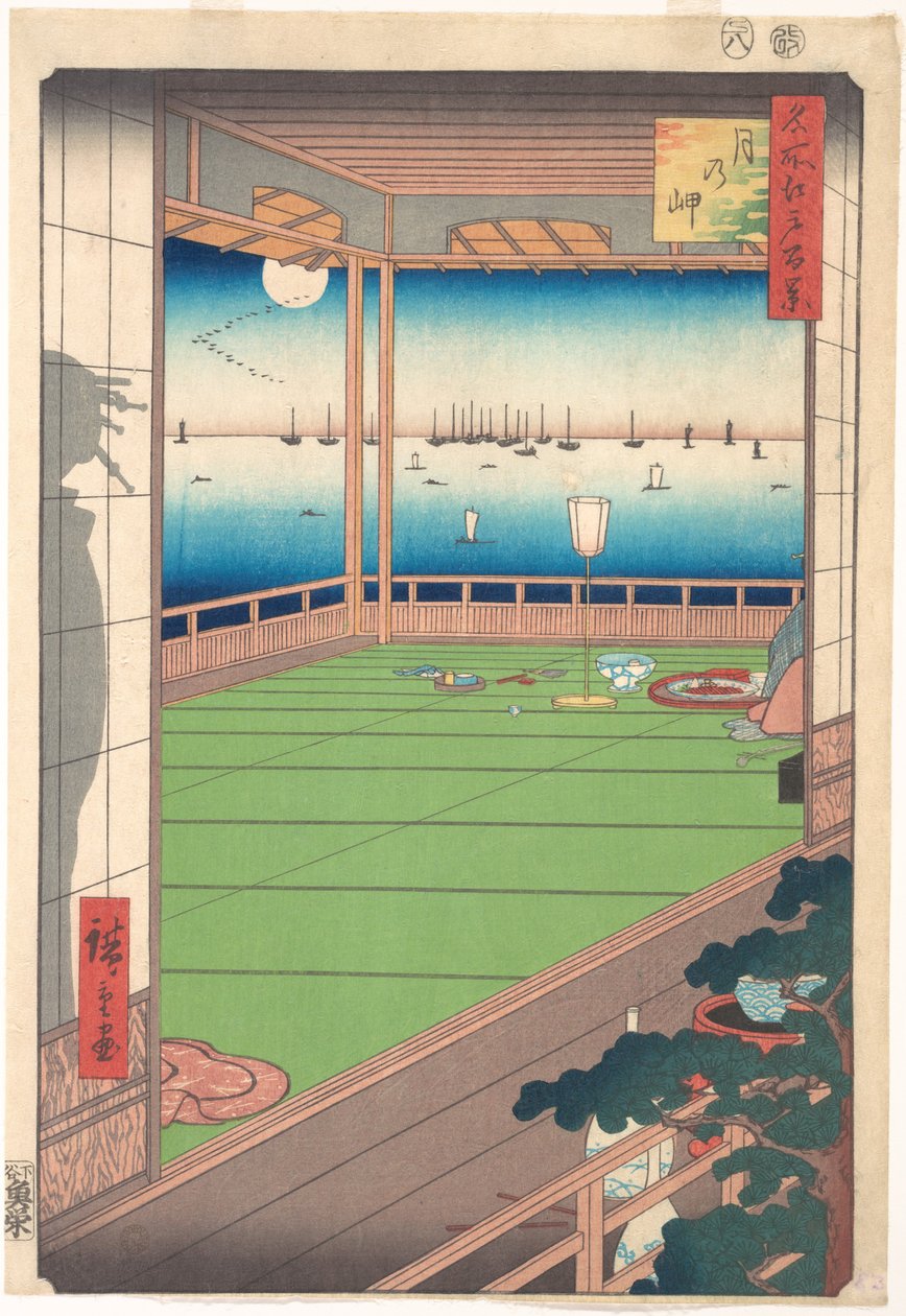 Local para observar a lua (Tsuki no Misaki), da série Cem vistas famosas de Edo (Meisho Edo Hyakkei) de Utagawa Hiroshige