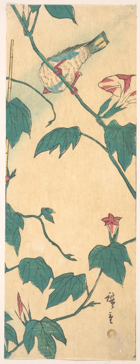 Morgenruhm und Vogel de Utagawa Hiroshige