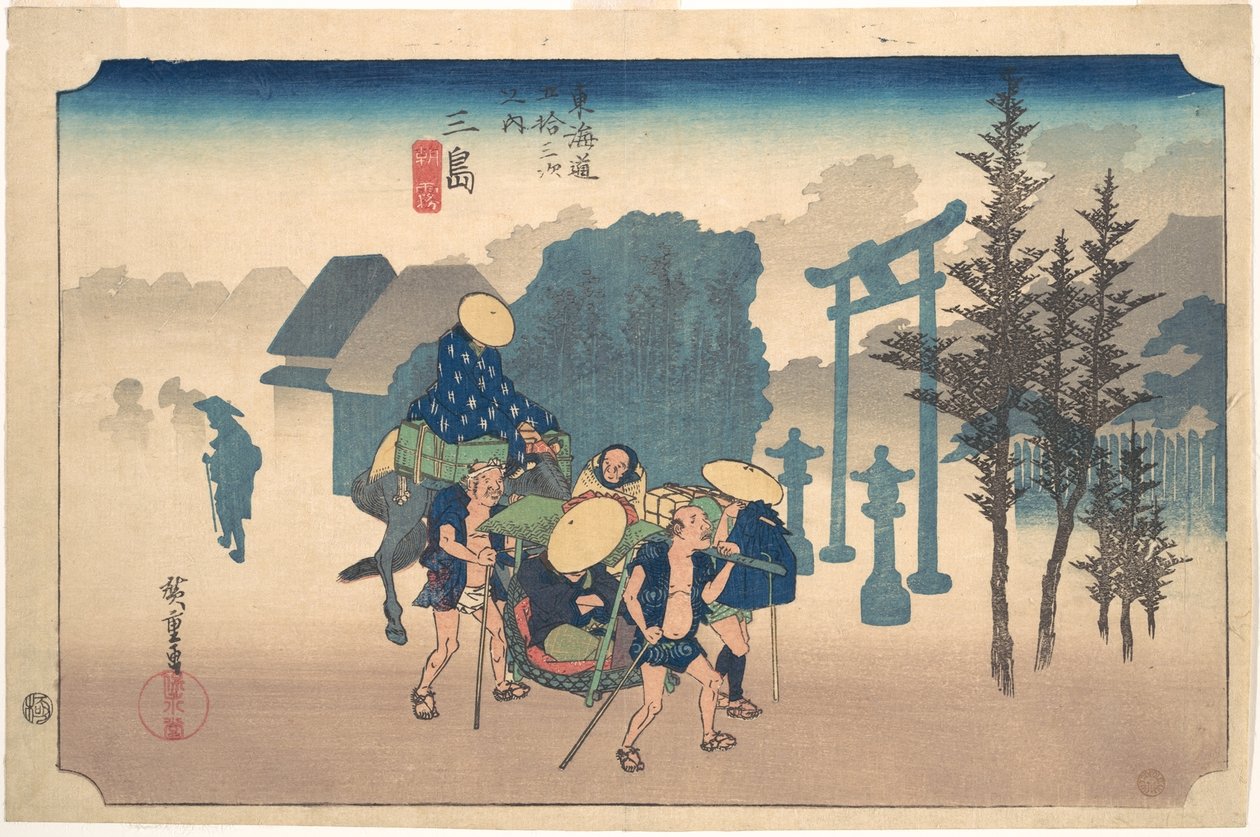 Nevoeiro matinal em Mishima de Utagawa Hiroshige
