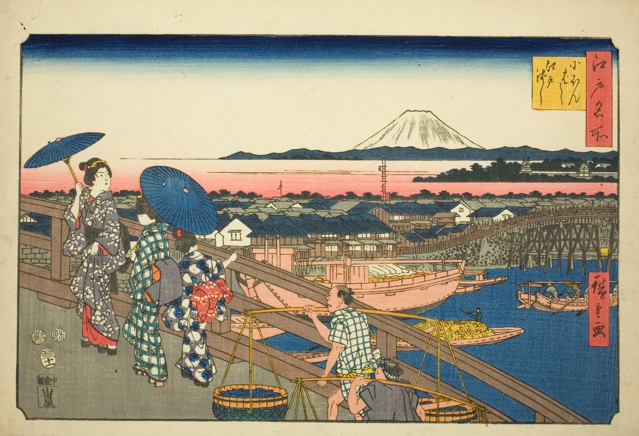 Japan B Ridge e Edo B Ridge (Nihonbashi Edobashi), de Teseries de Utagawa Hiroshige