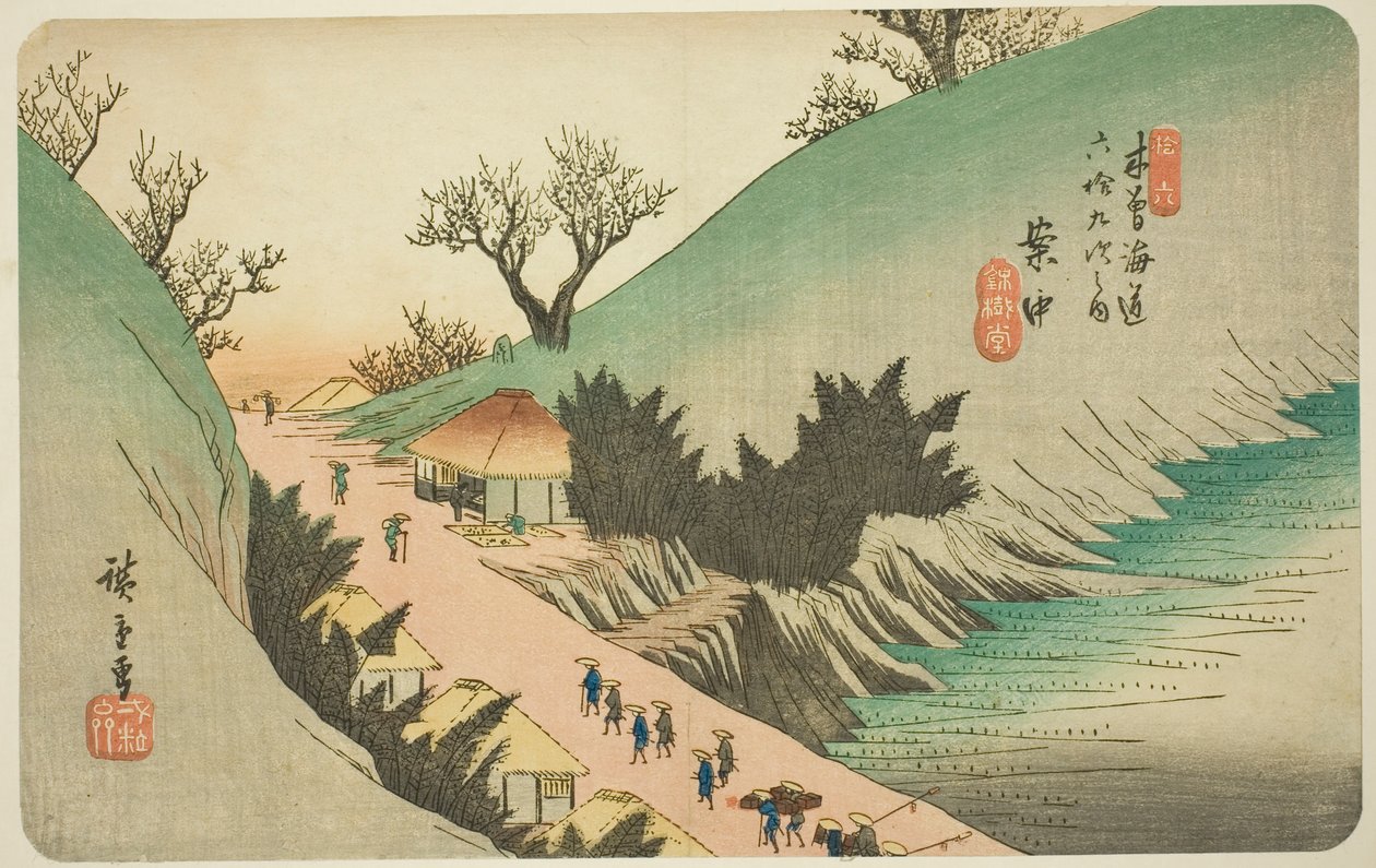 do. 16: An Aka, da série "Shi x ty-nine S ta on s of kisokaido" de Utagawa Hiroshige