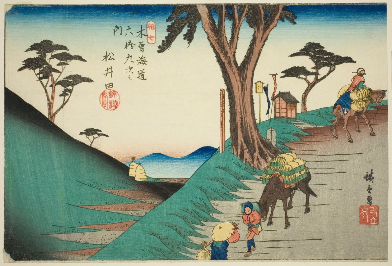 do. 17: Matsuida, da série "Shi xty-nine S ta on the kisokaid (kisokaido rokujukyutsugi no uchi)" de Utagawa Hiroshige