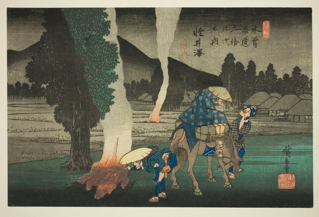 do. 19: Karuizawa, da série "Shixty-nines of Tekisokaido" de Utagawa Hiroshige