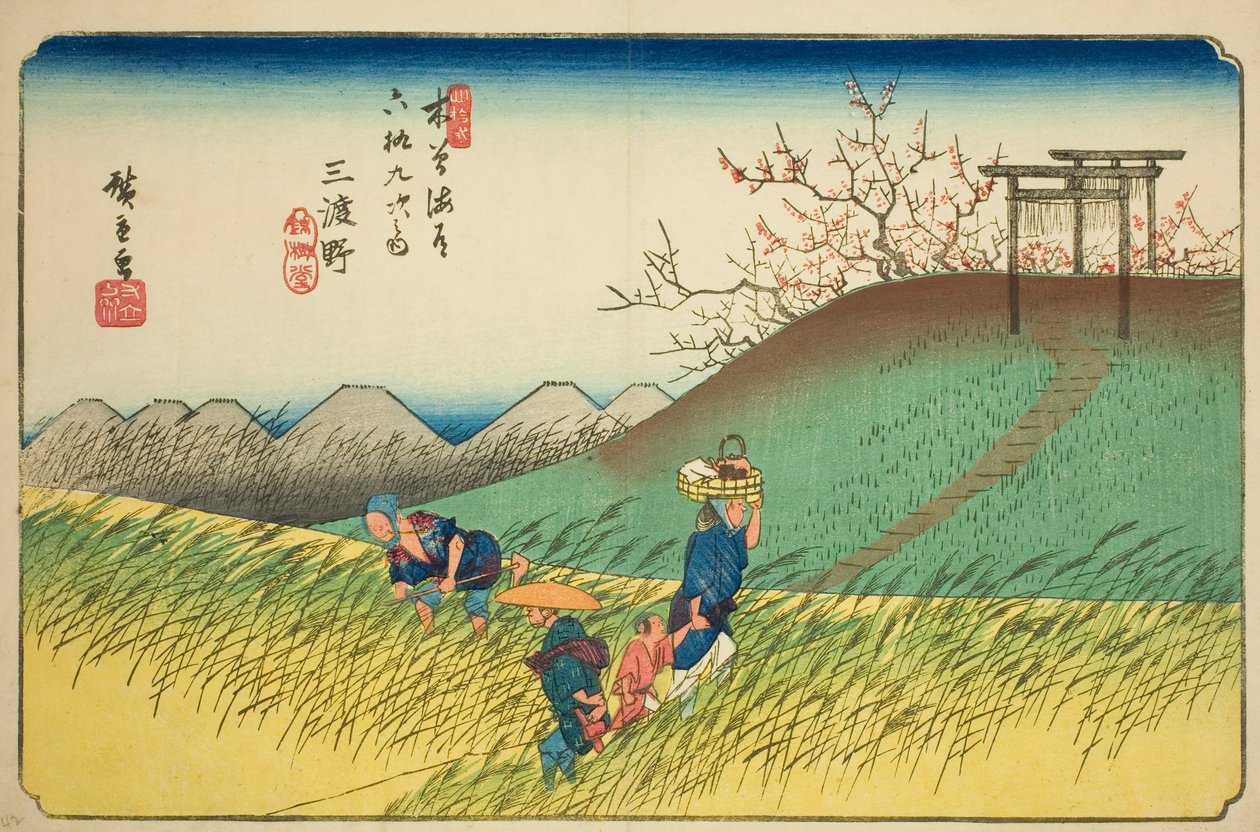 do. 42: Mido, da série "Shi x ty ne S ta ons of the kisokaido" de Utagawa Hiroshige