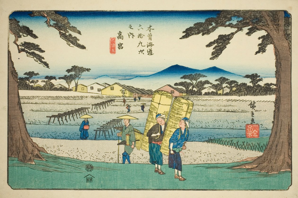 do. 65: Takamiya, da série "Shixty-nines of the kisokaido" de Utagawa Hiroshige