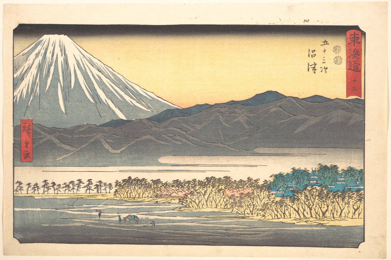 Numazu, número 13, da série «As cinquenta e três estações do Tōkaidō (Tōkaidō gojūsan tsugi)» de Utagawa Hiroshige