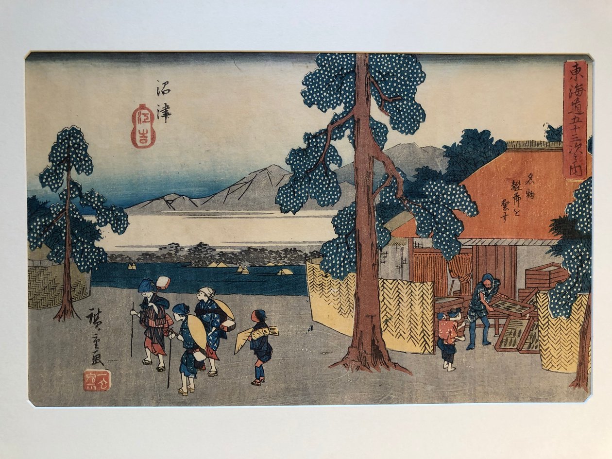 Numazu, da série «As Cinquenta e Três Estações do Tōkaidō», também conhecida como «Gyōsho Tōkaidō» de Utagawa Hiroshige