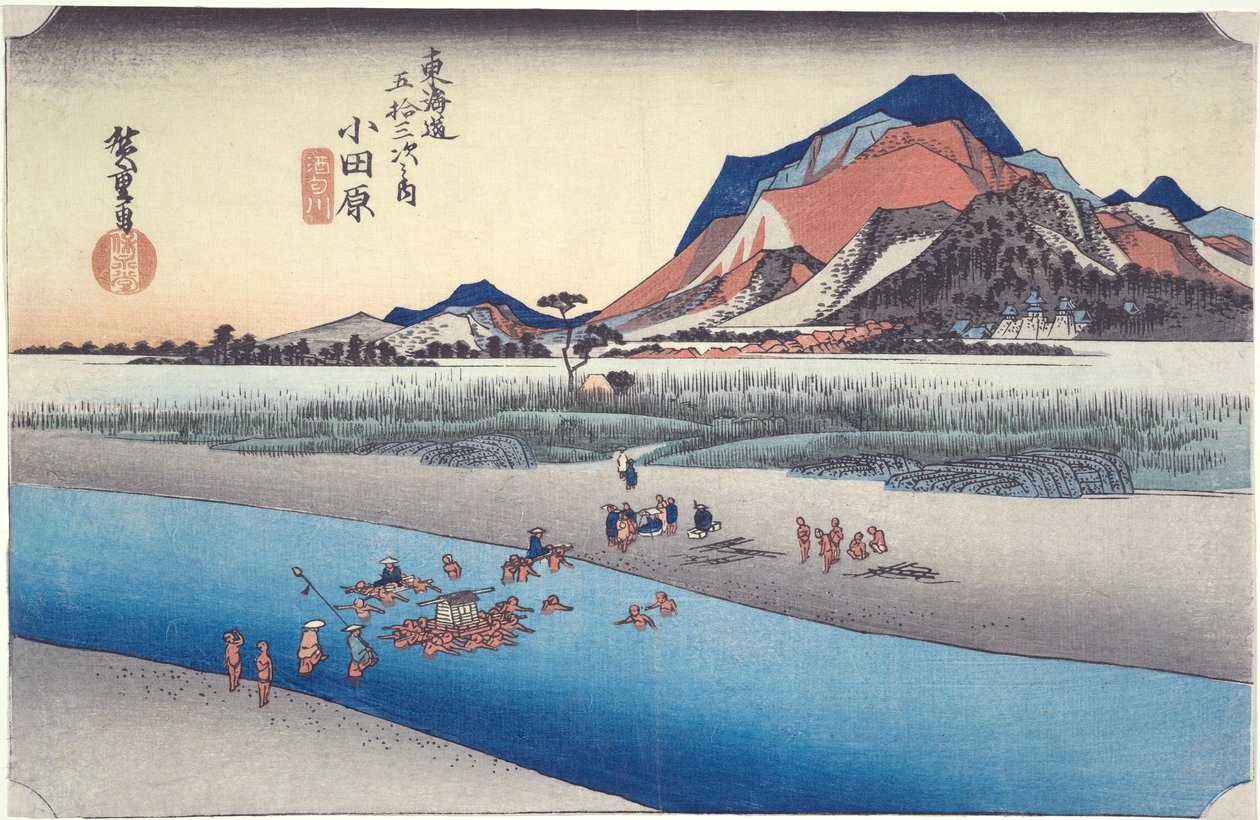 Odawara, Rio Sakawa, da série Cinquenta e Três Estações do Tokaido de Utagawa Hiroshige
