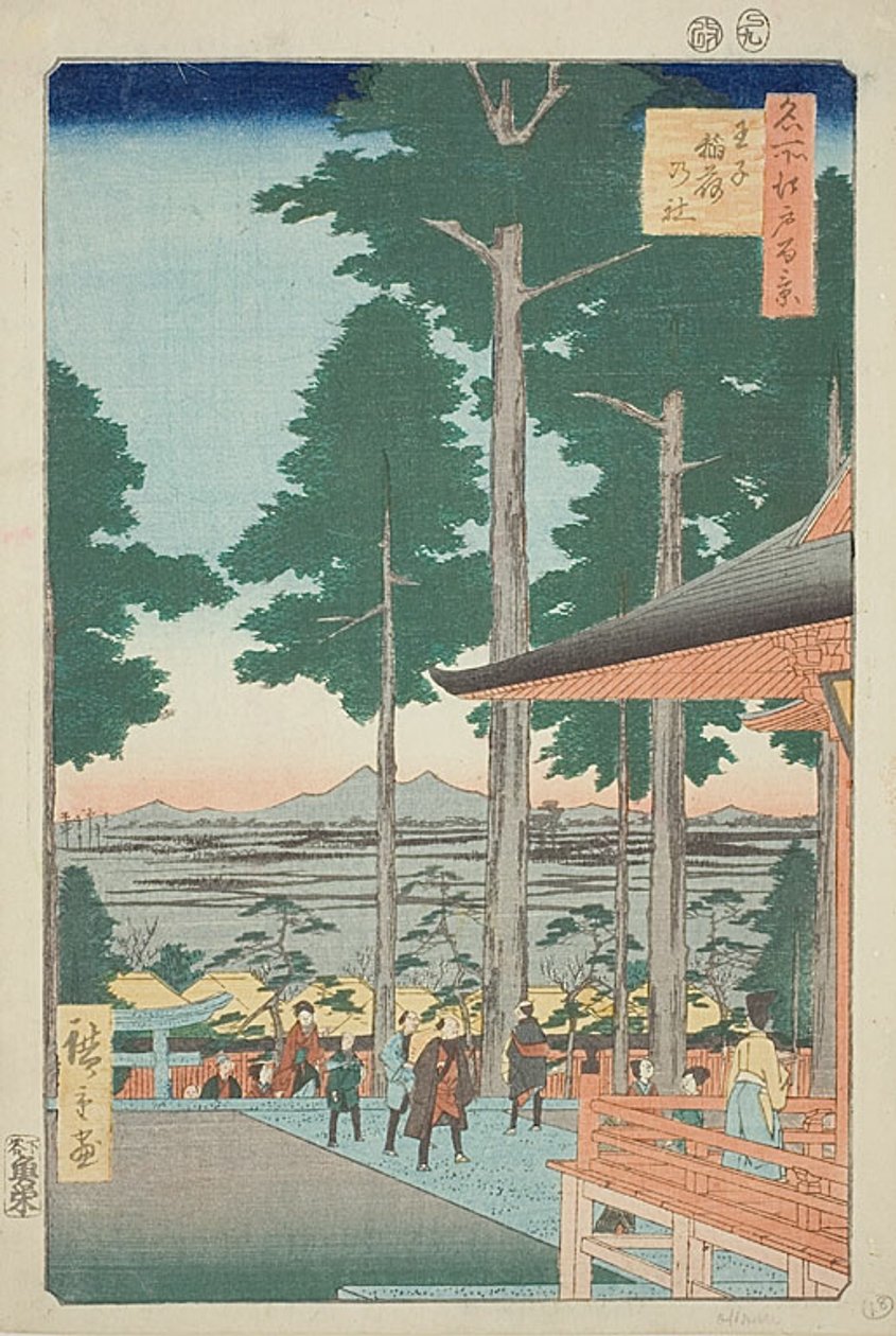 Santuário de Oji Inari (Oji Inari no yashiro), n.o 18 da série "Cem vistas famosas de Edo (Meisho Edo hyakkei)" de Utagawa Hiroshige