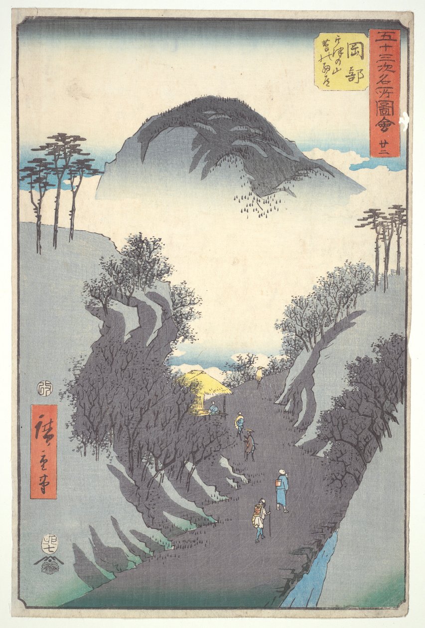 Okabe, Mountain Pass, da série Fifty-three Stations of the Tokaido de Utagawa Hiroshige