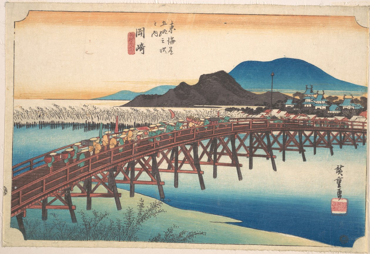 Okazaki, Ponte de Tenshin de Utagawa Hiroshige