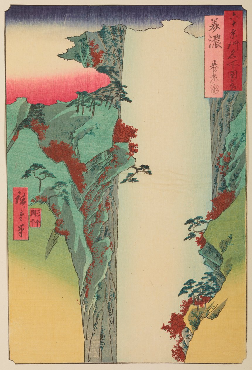 Província de Mino / Mino Yoro Taki, da série: Vistas de locais famosos em mais de sessenta províncias / Rokuju yoshu meisho zue de Utagawa Hiroshige