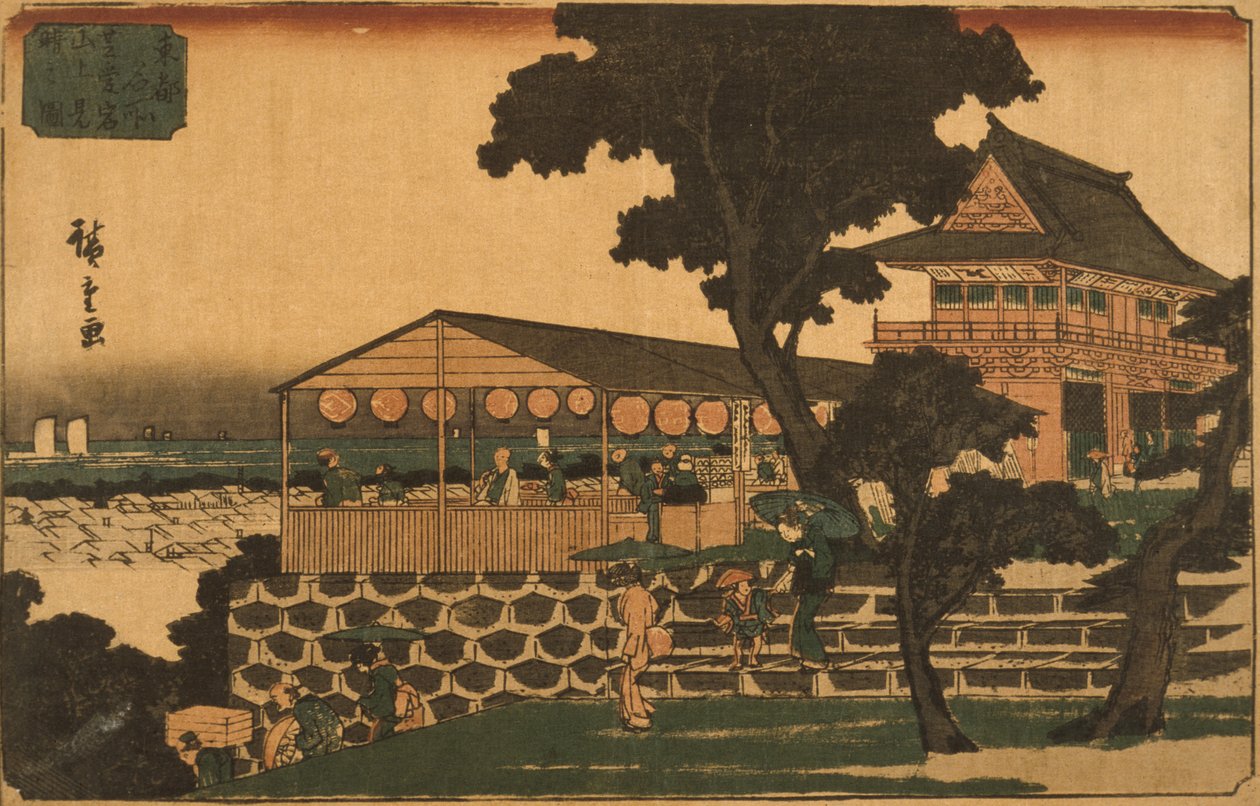 Restaurante com vista para Tóquio de Utagawa Hiroshige