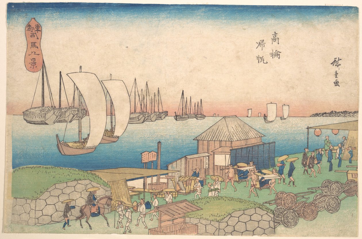 Vista do rio em Takanawa de Utagawa Hiroshige