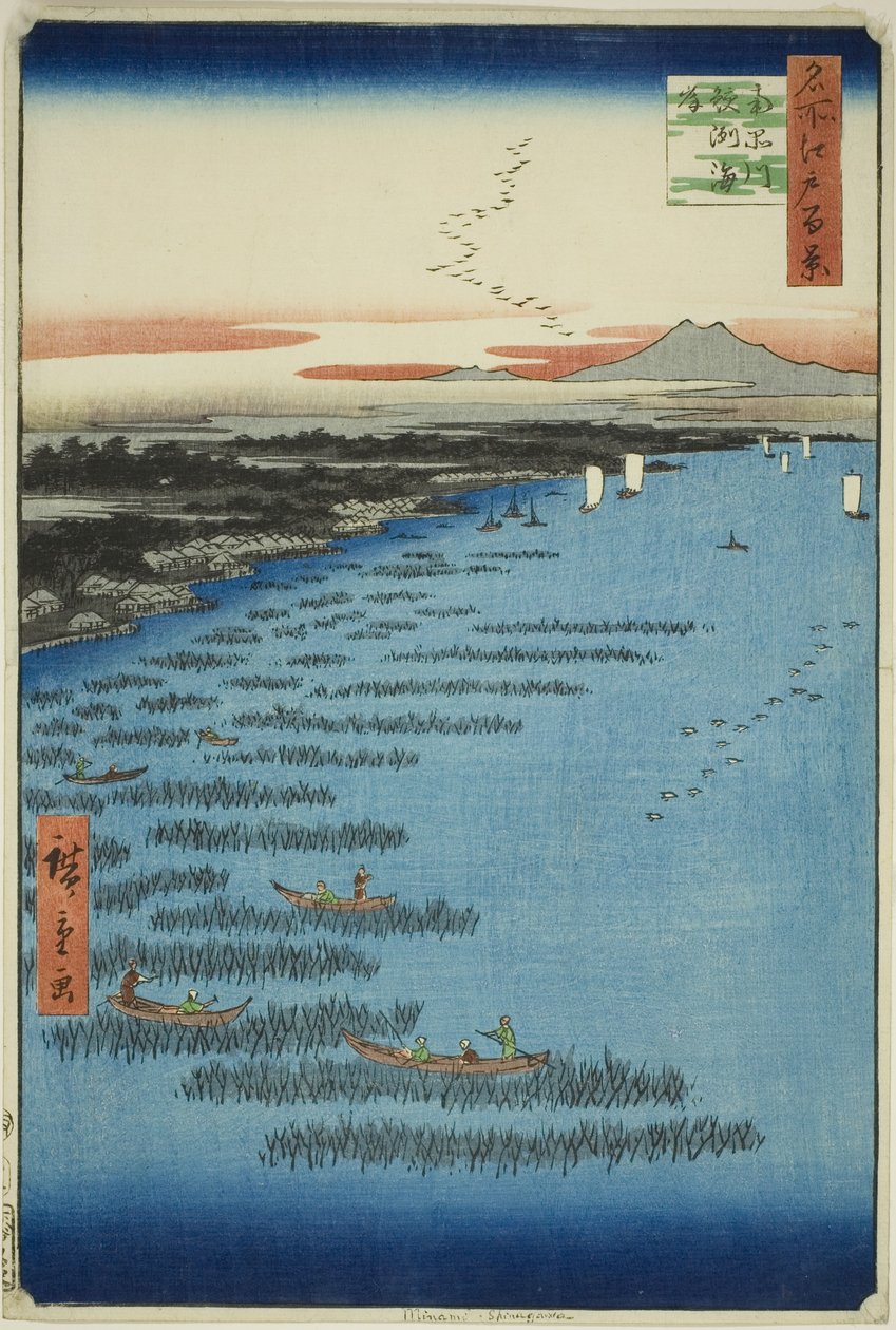 Samezu core st member th Shinagawa (sul Shinagawa Samezu coast), da série `` Ridge dre d fa net s views of Edo (Cem pontos turísticos famosos de Edo)
