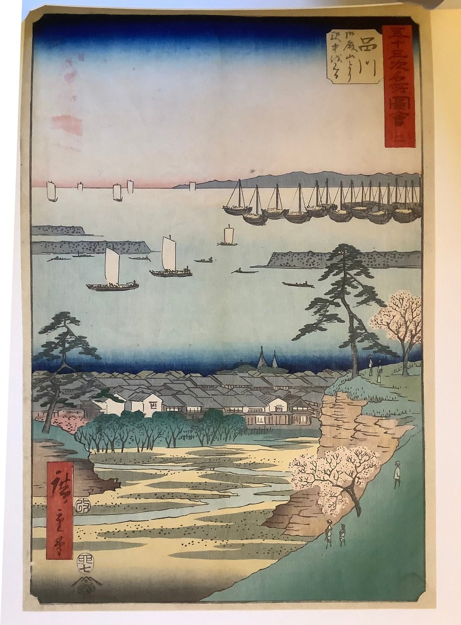 Shinagawa, da série «Imagens de Locais Famosos das Cinquenta e Três Estações» de Utagawa Hiroshige
