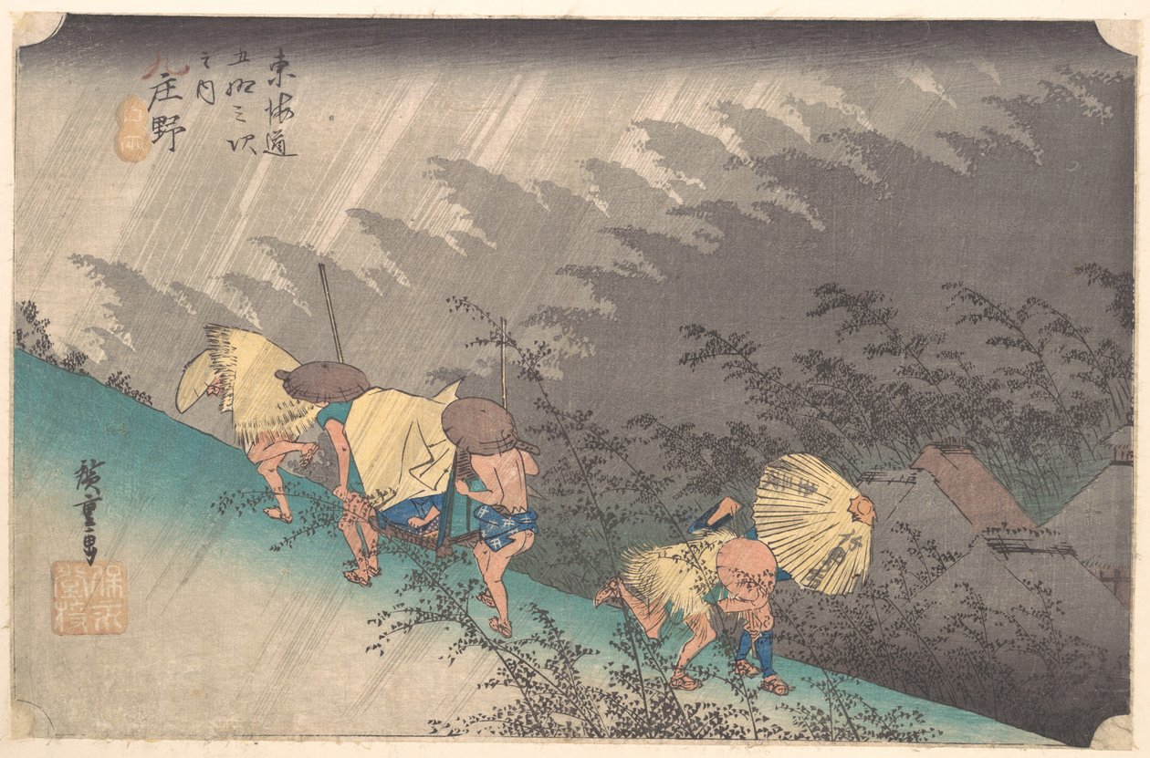 Aguaceiro em Shōno de Utagawa Hiroshige