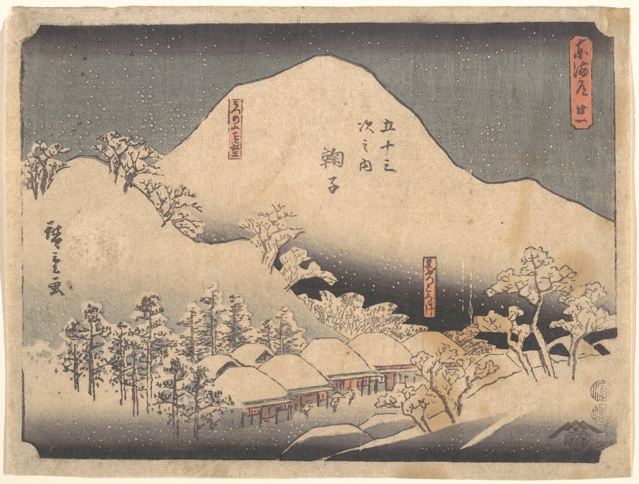 Paisagem nevada de Utagawa Hiroshige