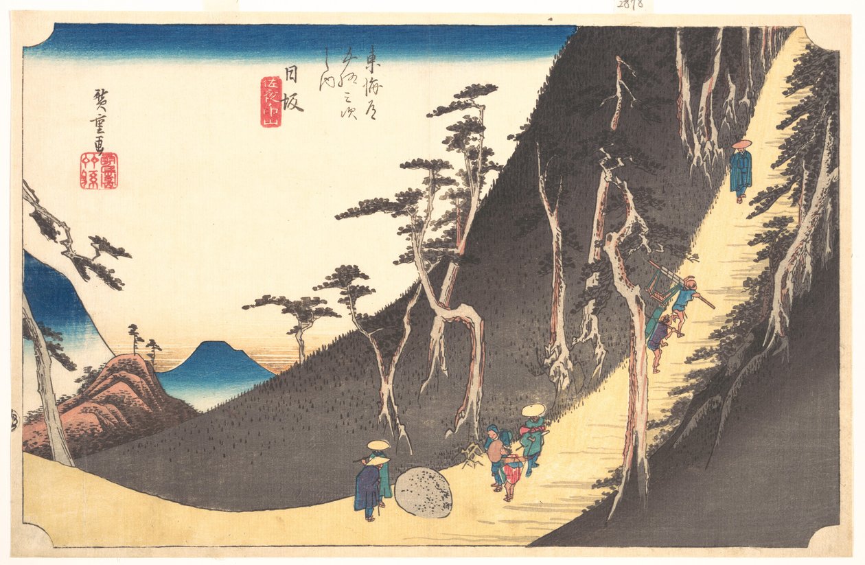 Estação vinte e seis: Nissaka, Sayo no Nakayama, das Cinquenta e três estações do Tōkaidō de Utagawa Hiroshige
