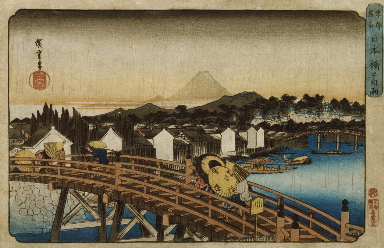 Chuva súbita em Nihonbashi de Utagawa Hiroshige