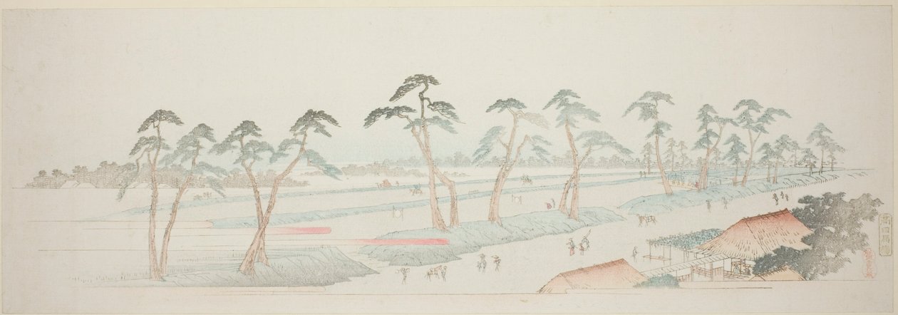 Takada Riding Grounds (Takada baba), da série "Thirteen Views of the Environs of Edo" de Utagawa Hiroshige