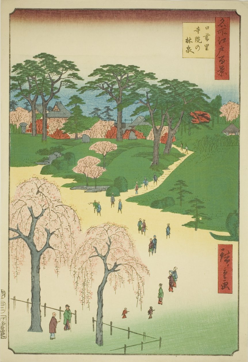 Hand MP e r electric s membro Nippori (Nippori temple battle), da série `` Ridge dre d fa net views of Edo (Cem vistas famosas de Edo)