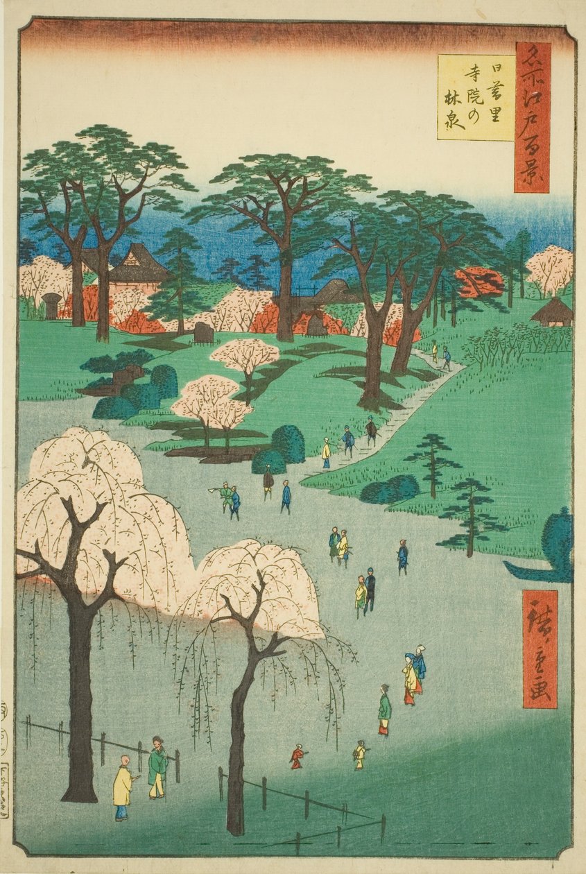 Hand MP Egar Nippori (Battle of Nippori Temple), da série `` Ridge dre d f s views of Edo (One Hundred Famous Views of Edo)