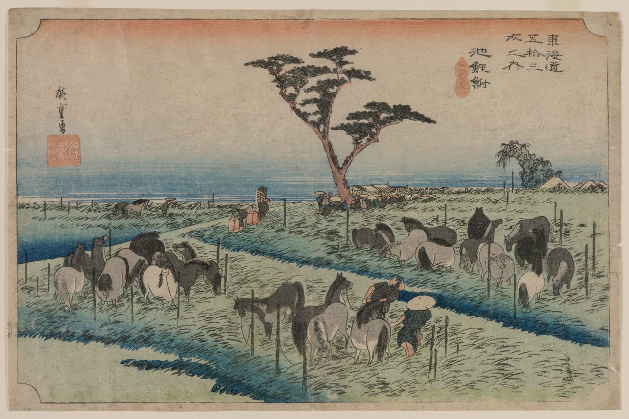As Cinquenta e Três Estações do Tokaido: Chiryu de Utagawa Hiroshige