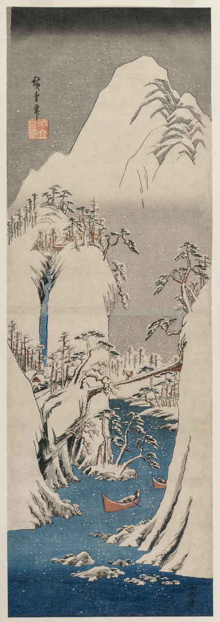 O rio Fuji na neve de Utagawa Hiroshige