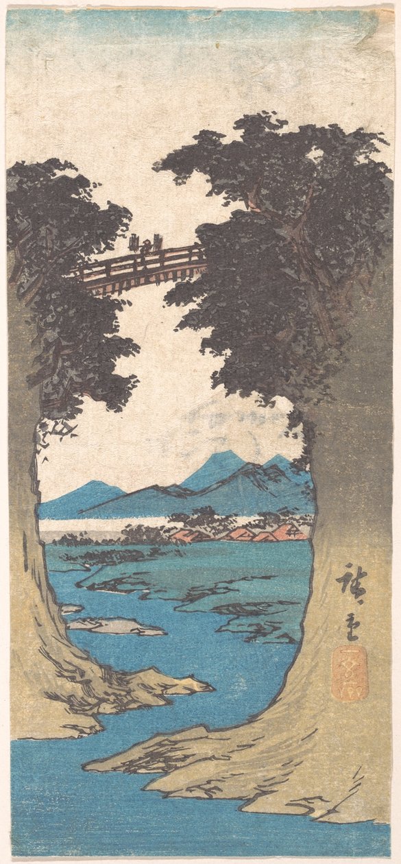 A ponte dos macacos de Utagawa Hiroshige