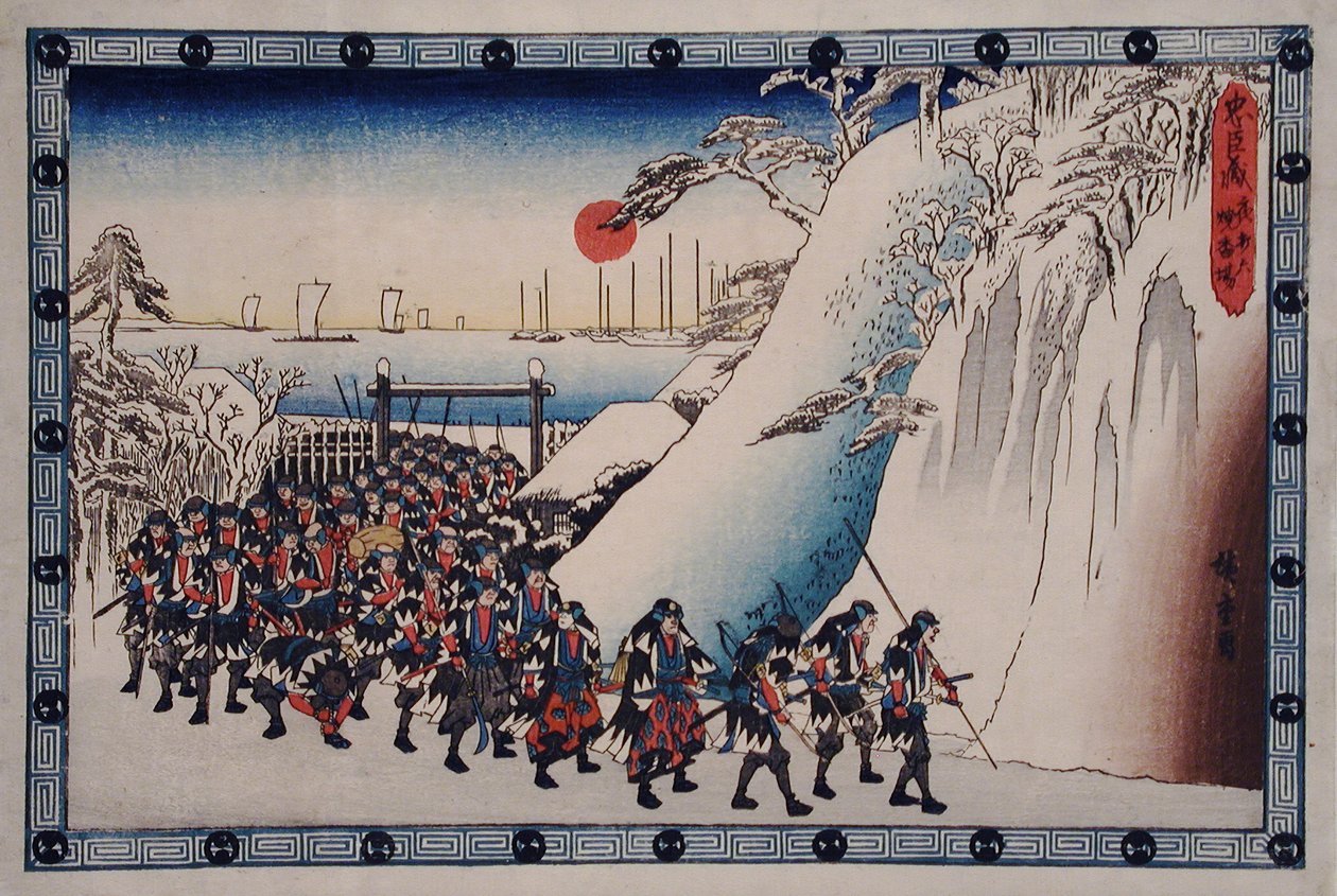 O ataque nocturno, sexto episódio: oferta de incenso de Utagawa Hiroshige