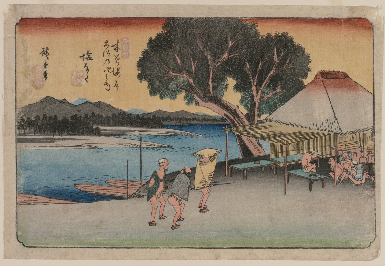 As sessenta e nove estações da rodovia Kiso: Shionata de Utagawa Hiroshige