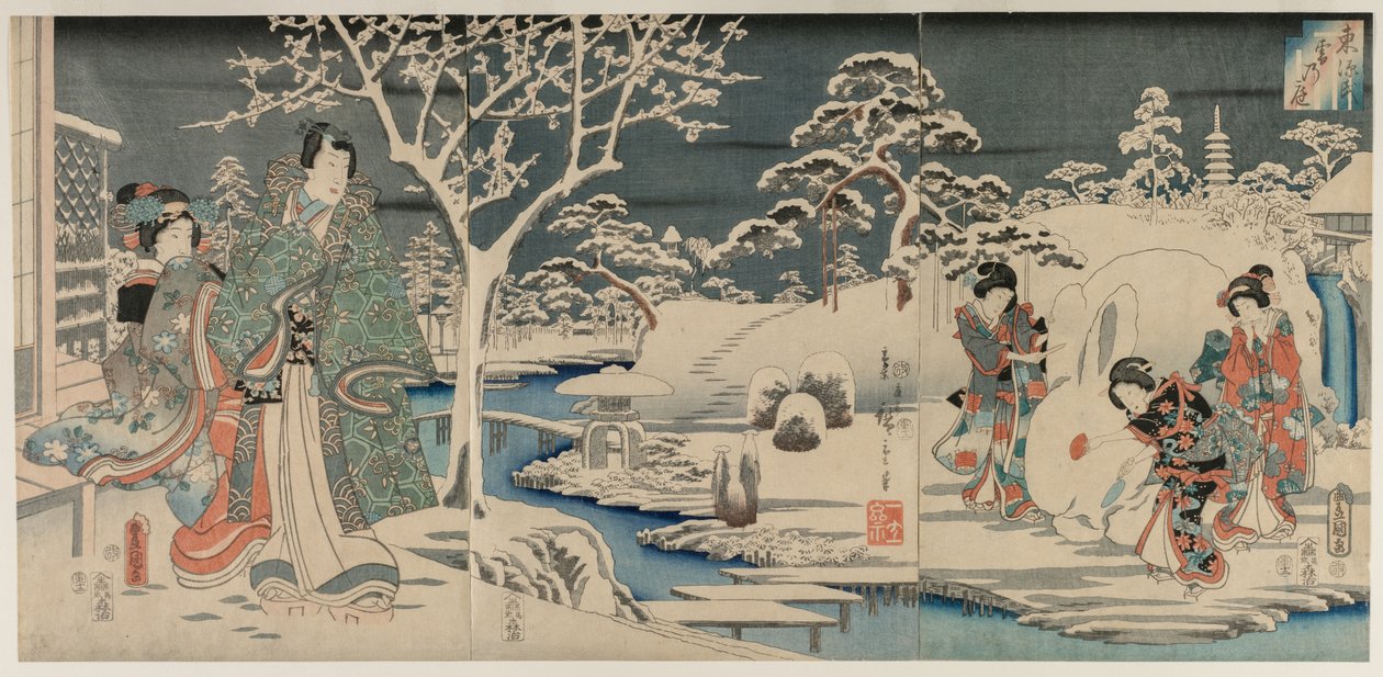 O jardim nevado de Utagawa Hiroshige