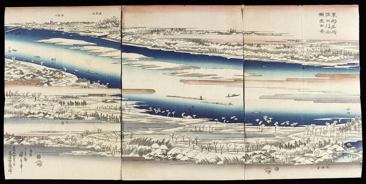 O rio Sumida na neve de Utagawa Hiroshige